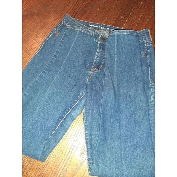 Size 4 Old Navy Mid Rise Super Skinny Denim Blue Jeans with Pockets Belt Loops - Picture 6 of 9